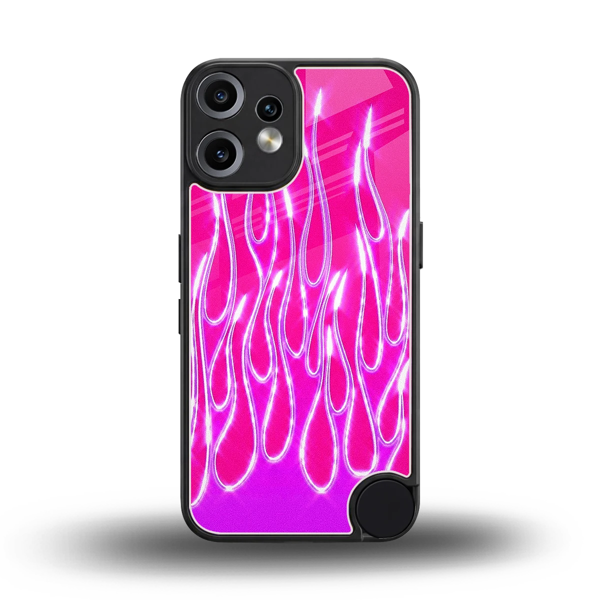 Flames Hot Pink back phone cover | glass case for cmf nothing phone 2 pro