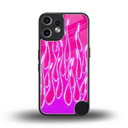 Flames Hot Pink back phone cover | glass case for cmf nothing phone 2 pro