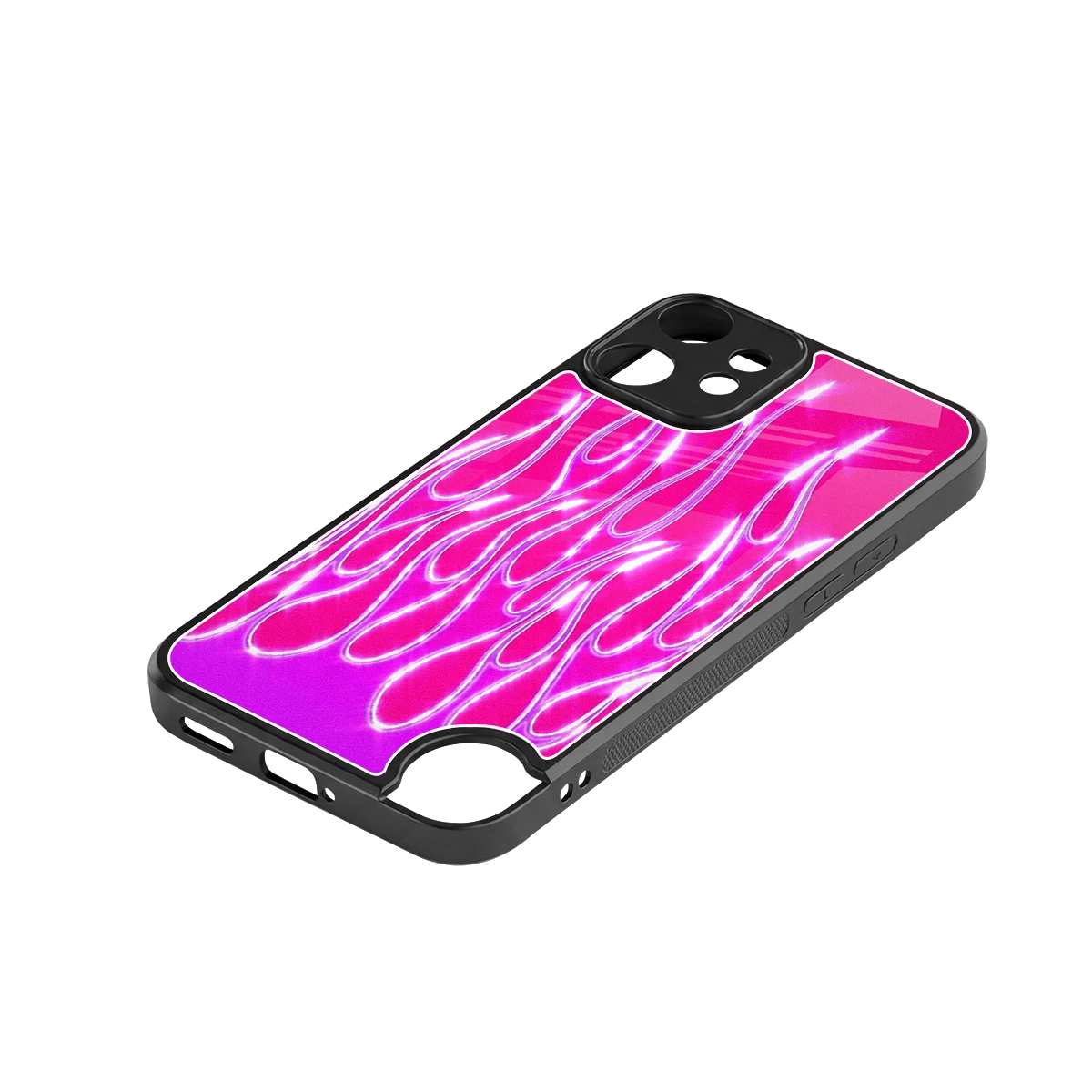 Flames Hot Pink stylish phone case for cmf nothing phone 2 pro | glossy glass and slim fit