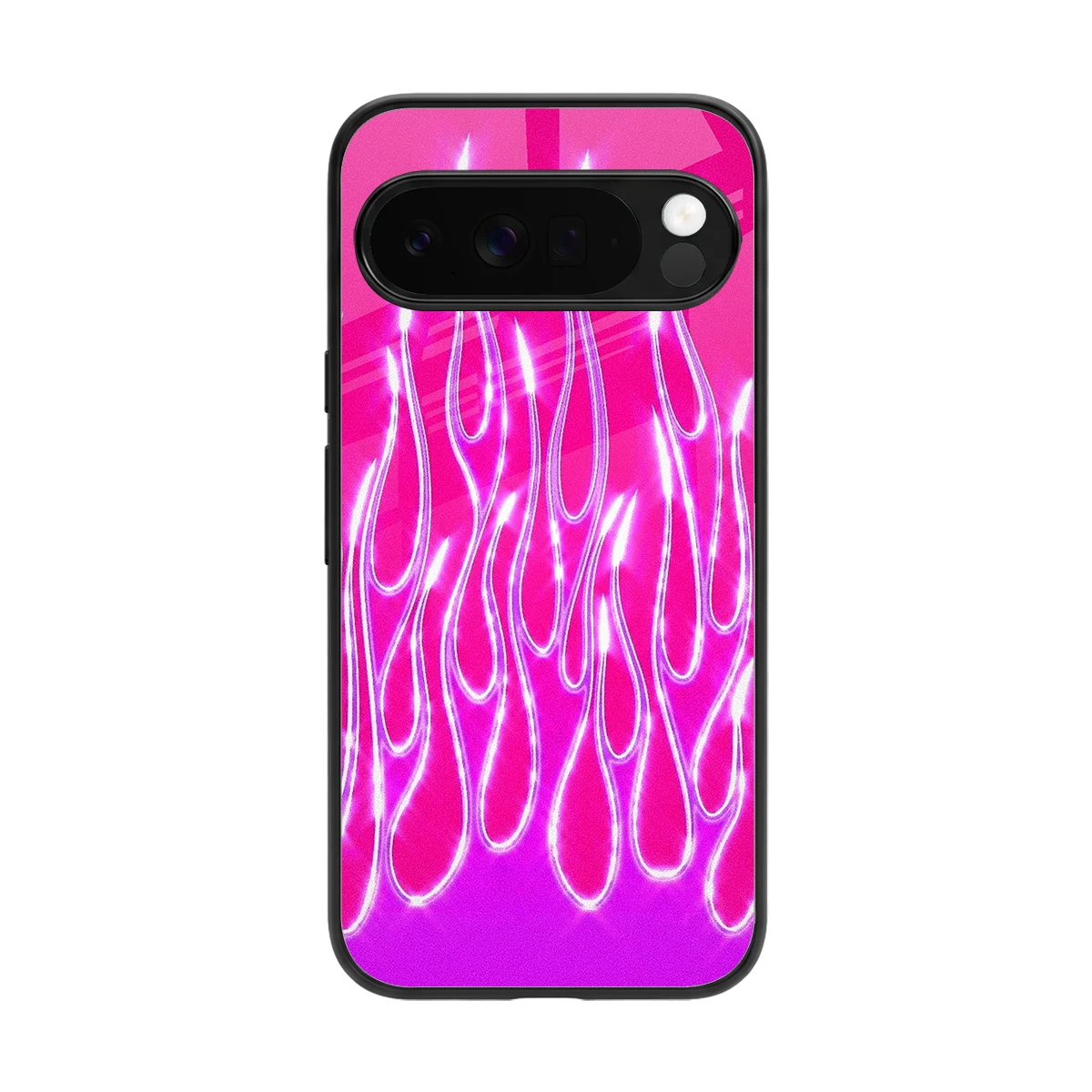 Flames Hot Pink back phone cover | glass case for google pixel 10 pro xl