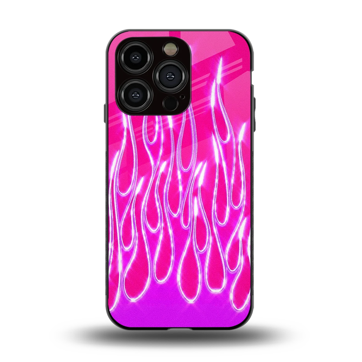 Flames Hot Pink back phone cover | glass case for iphone 11 pro