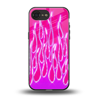 Flames Hot Pink back phone cover | glass case for iphone 16e