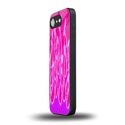 Flames Hot Pink iphone 16e mobile cover | shockproof glass phone case
