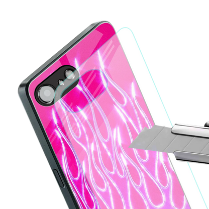 Flames Hot Pink stylish phone case for iphone 17e | glossy glass and slim fit