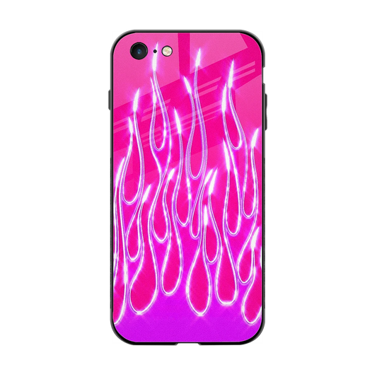 Flames Hot Pink back phone cover | glass case for iphone 6