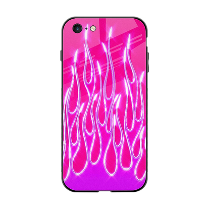 Flames Hot Pink back phone cover | glass case for iphone 6s