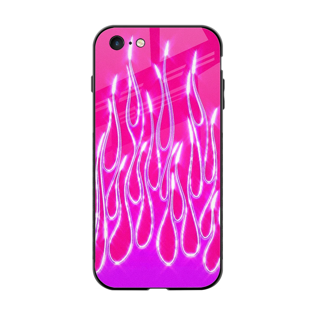Flames Hot Pink back phone cover | glass case for iphone 6s plus