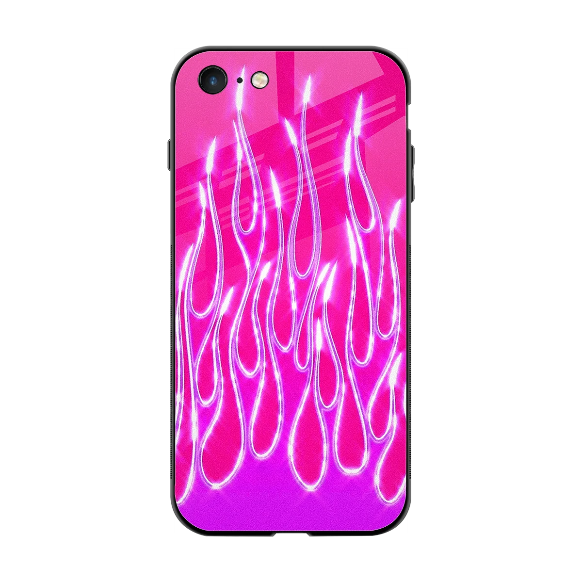 Flames Hot Pink back phone cover | glass case for iphone 7