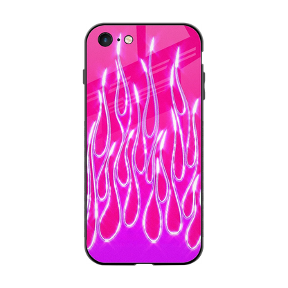 Flames Hot Pink back phone cover | glass case for iphone 7