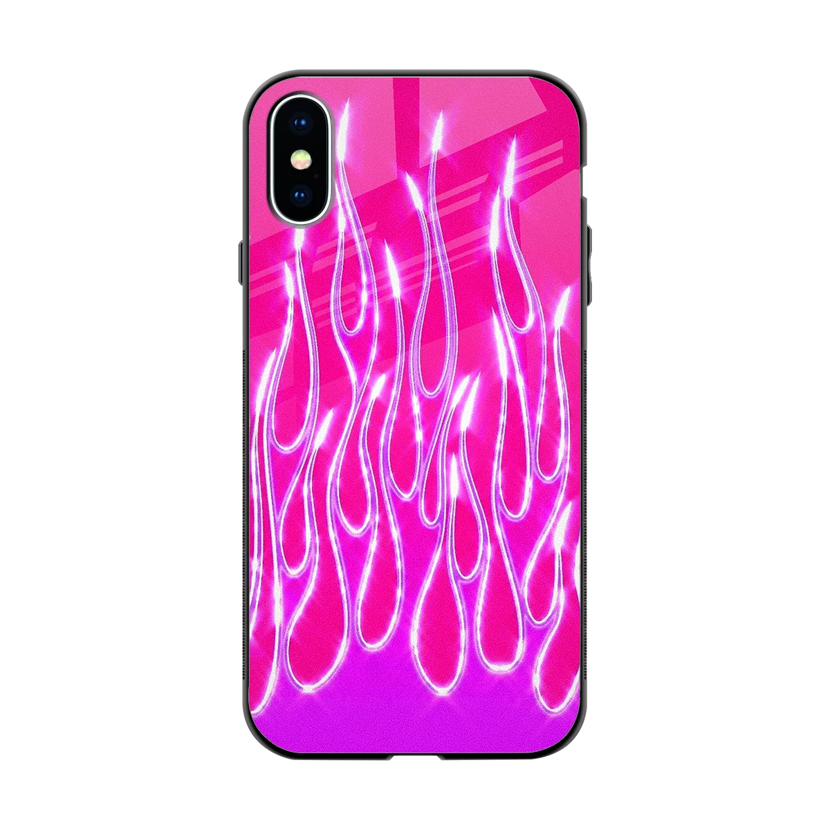 Flames Hot Pink back phone cover | glass case for iphone xs