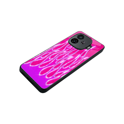 Flames Hot Pink stylish phone case for iqoo neo 10r 5g | glossy glass and slim fit