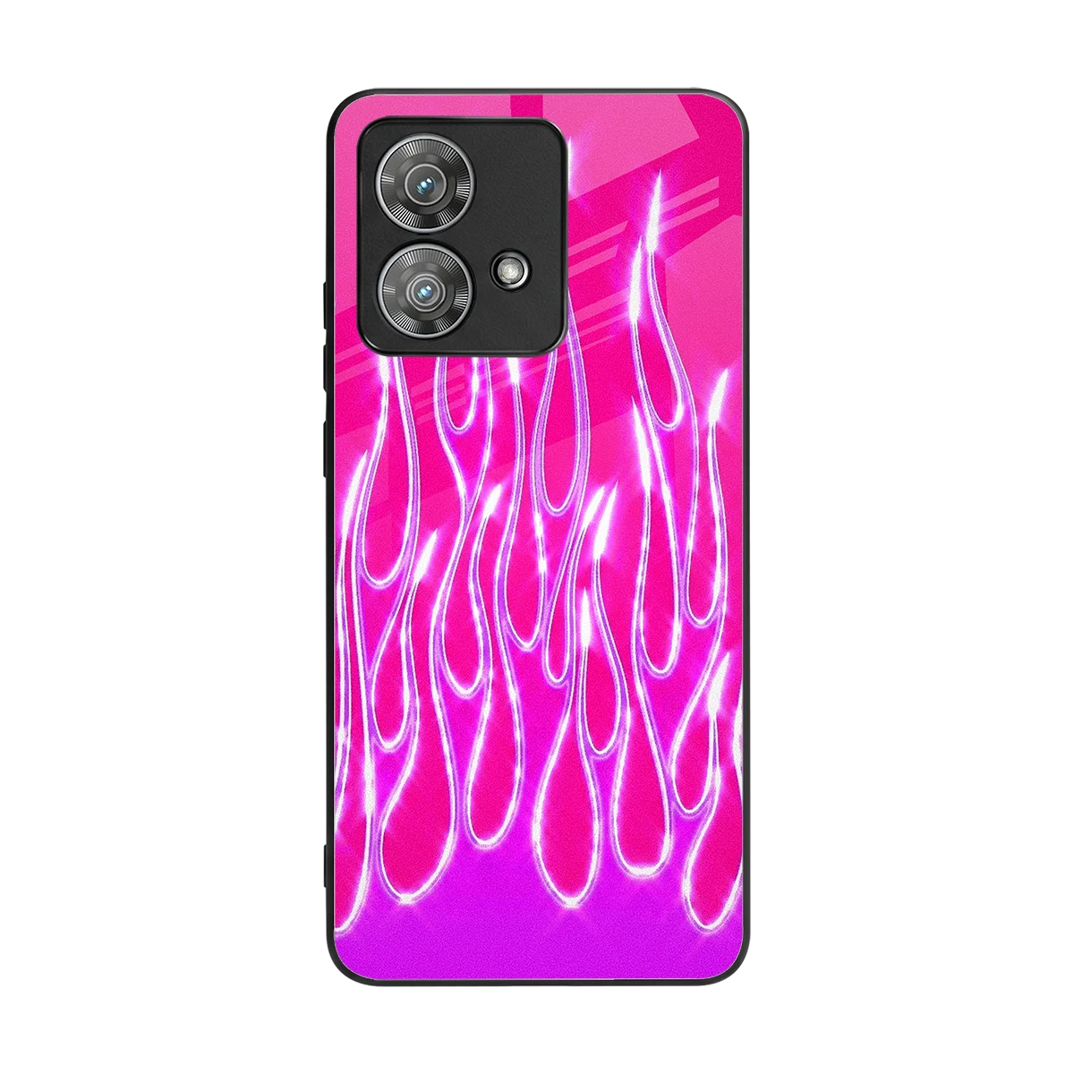Flames Hot Pink back phone cover | glass case for motorola edge 40 neo 5g