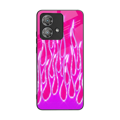 Flames Hot Pink back phone cover | glass case for motorola edge 40 neo 5g