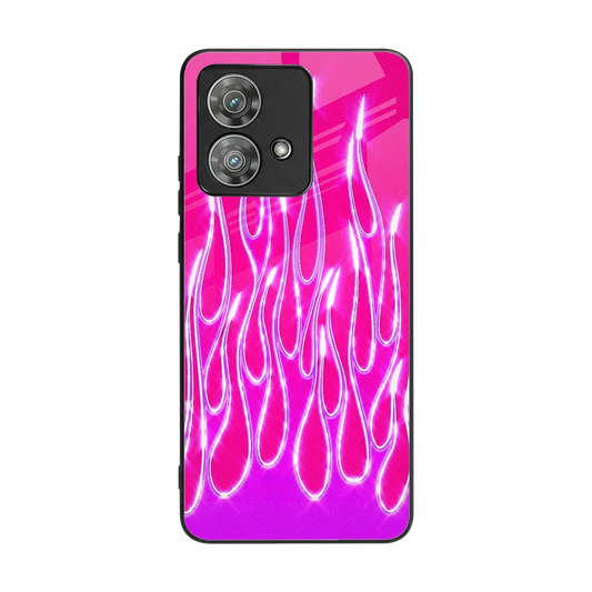 Flames Hot Pink back phone cover | glass case for motorola edge 40 neo 5g