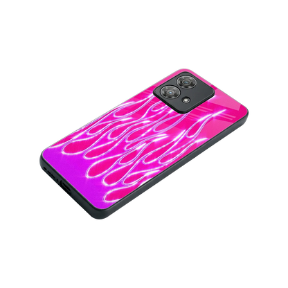 Flames Hot Pink stylish phone case for motorola edge 40 neo 5g | glossy glass and slim fit