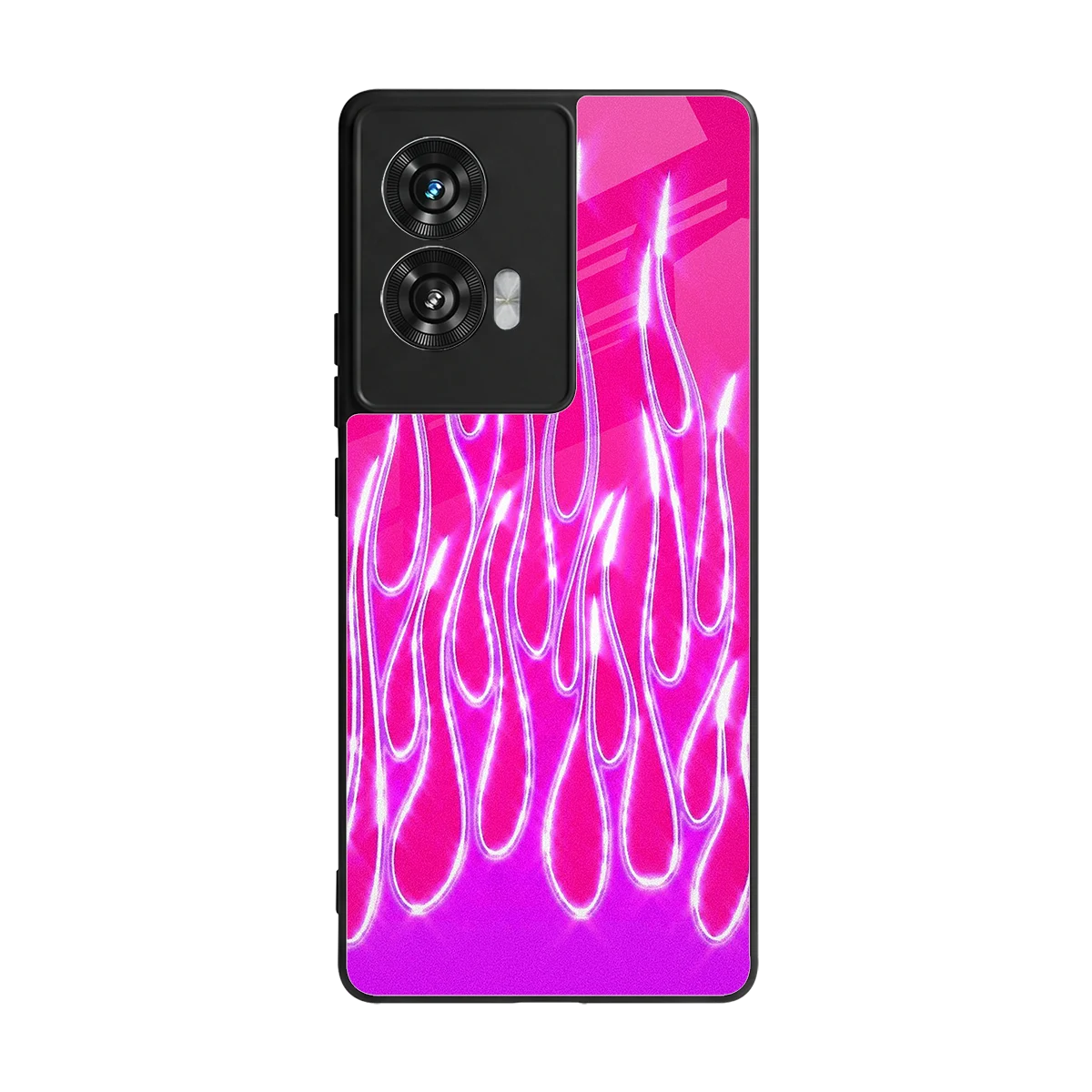 Flames Hot Pink back phone cover | glass case for motorola edge 50 fusion