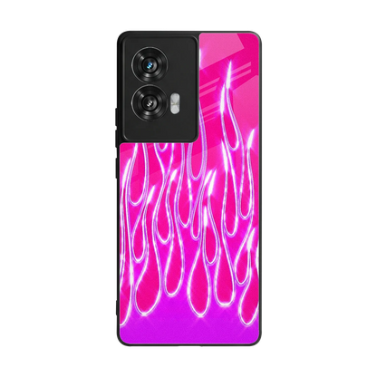 Flames Hot Pink back phone cover | glass case for motorola edge 50 fusion