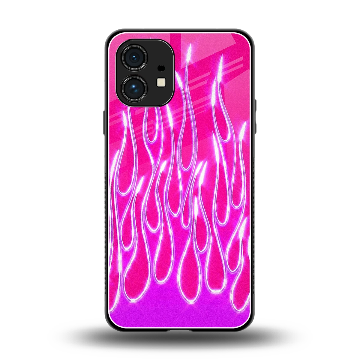 Flames Hot Pink back phone cover | glass case for nothing phone 1