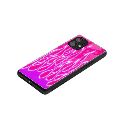 Flames Hot Pink stylish phone case for nothing phone 1 | glossy glass and slim fit