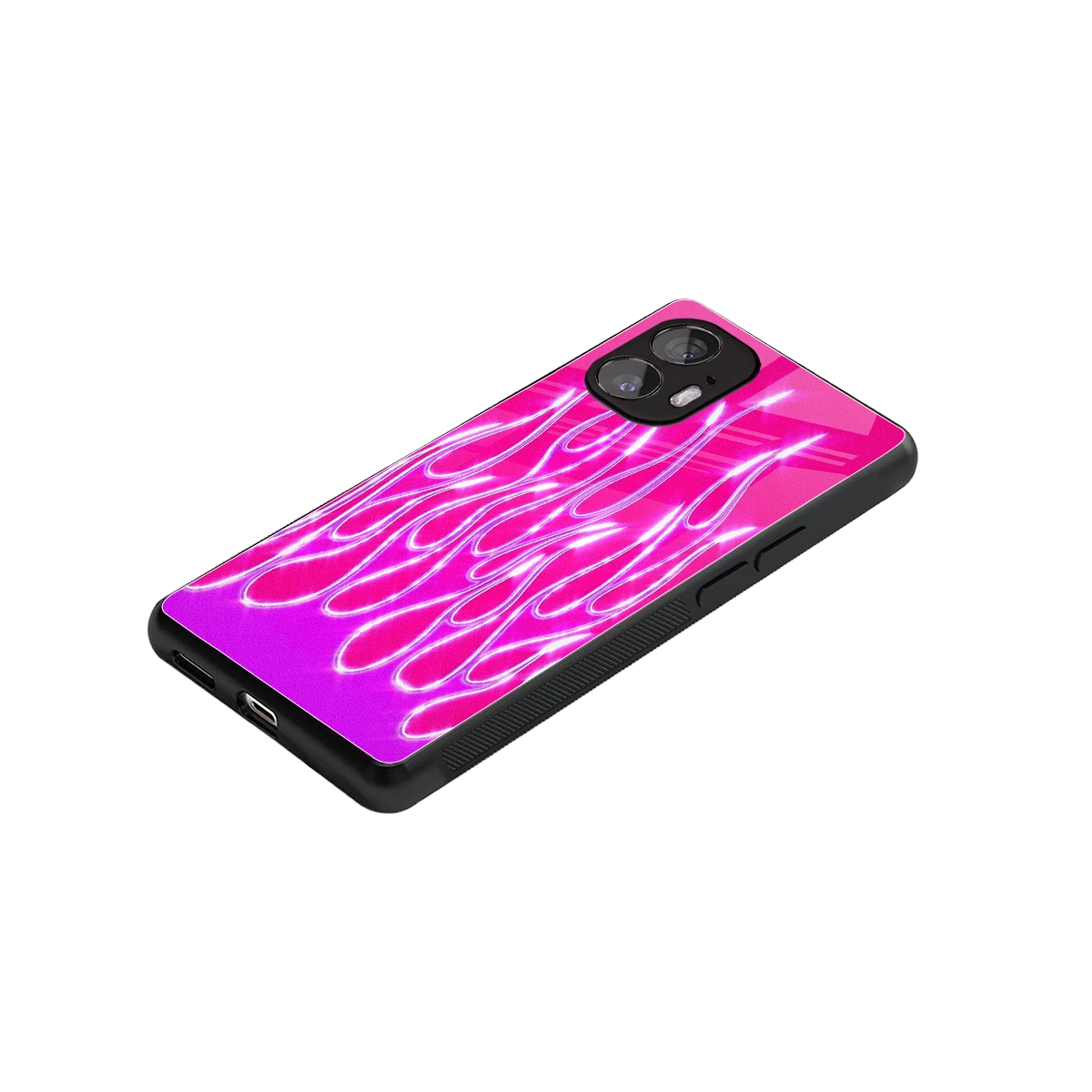 Flames Hot Pink stylish phone case for nothing phone 2 | glossy glass and slim fit