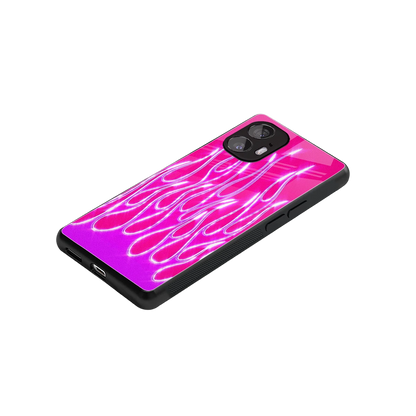 Flames Hot Pink stylish phone case for nothing phone 2 | glossy glass and slim fit