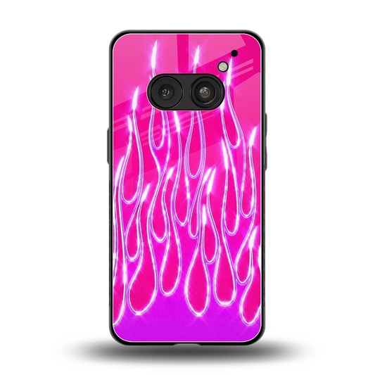 Flames Hot Pink back phone cover | glass case for nothing phone 2a