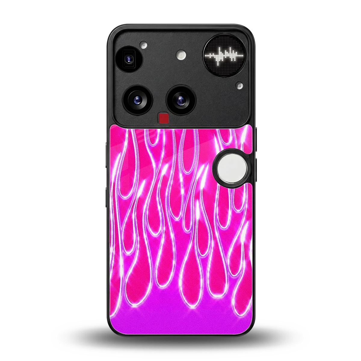 Flames Hot Pink back phone cover | glass case for nothing phone 3