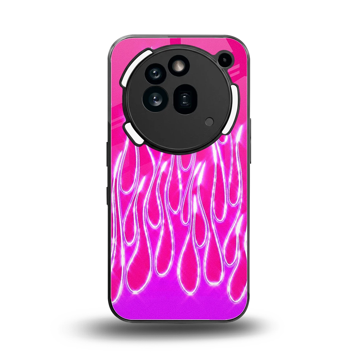 Flames Hot Pink back phone cover | glass case for nothing phone 3a pro