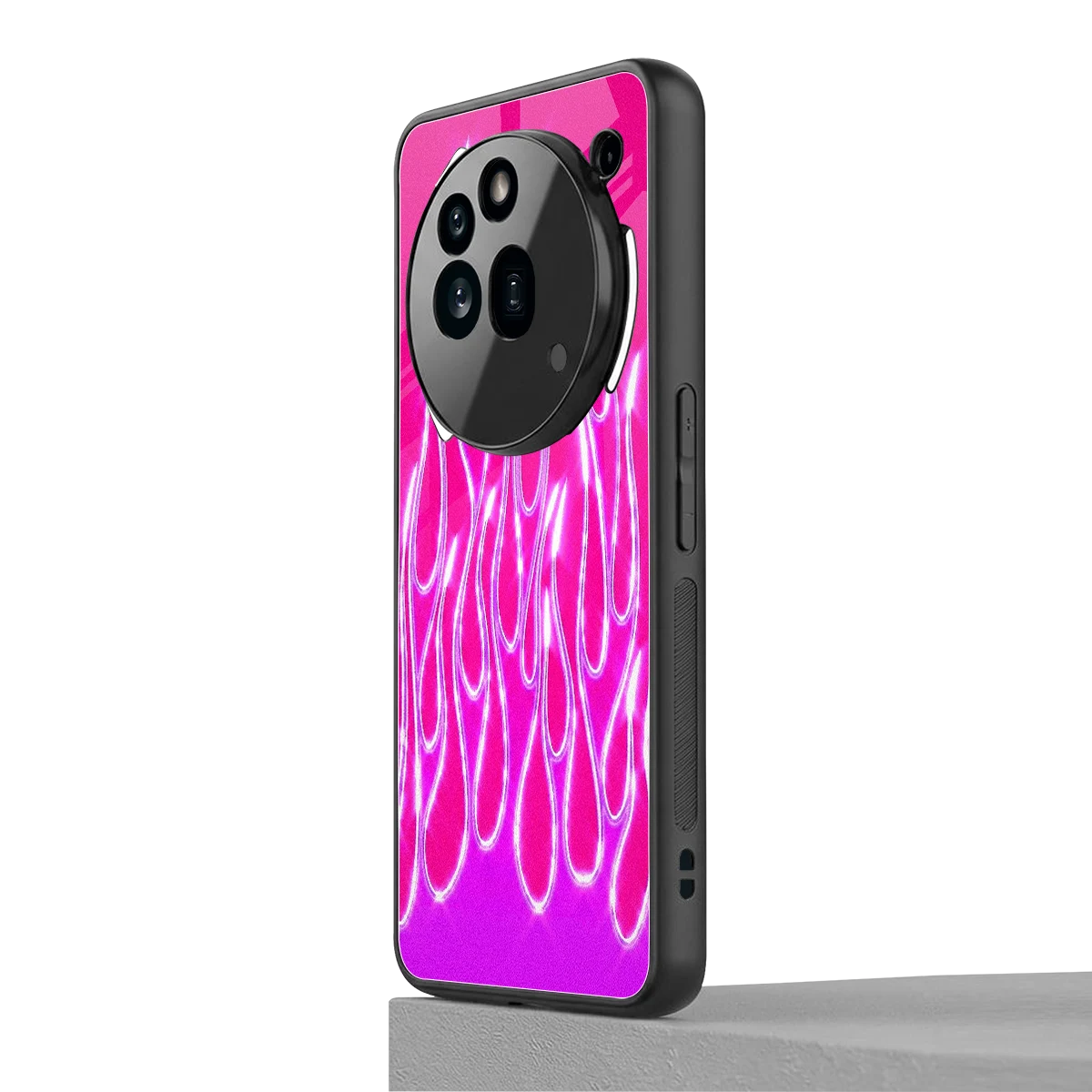Flames Hot Pink nothing phone 3a pro mobile cover | shockproof glass phone case