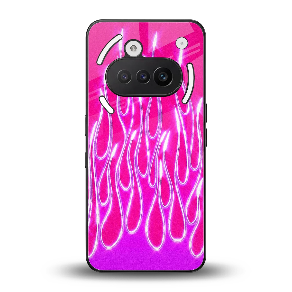 Flames Hot Pink back phone cover | glass case for nothing phone 3a