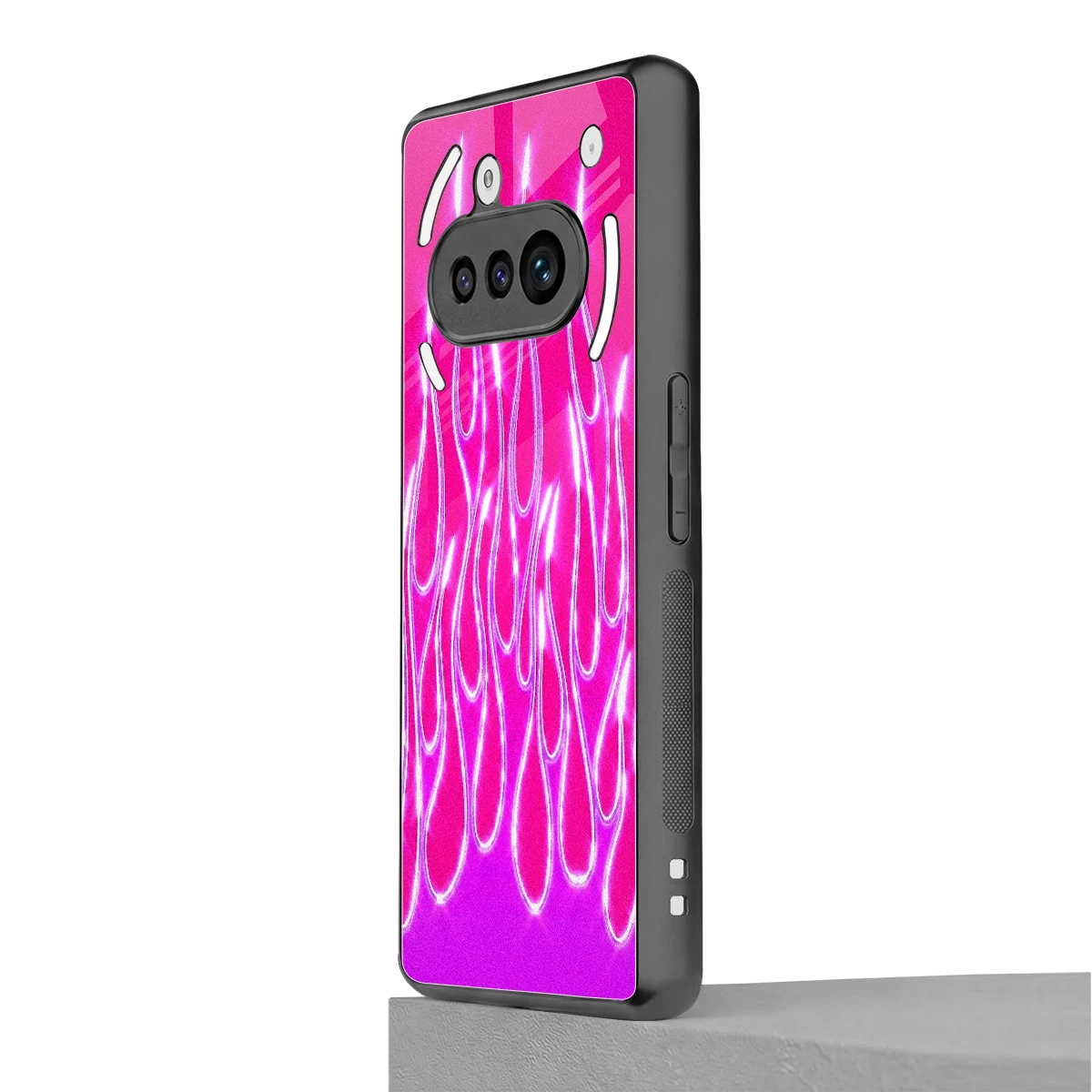 Flames Hot Pink nothing phone 3a mobile cover | shockproof glass phone case