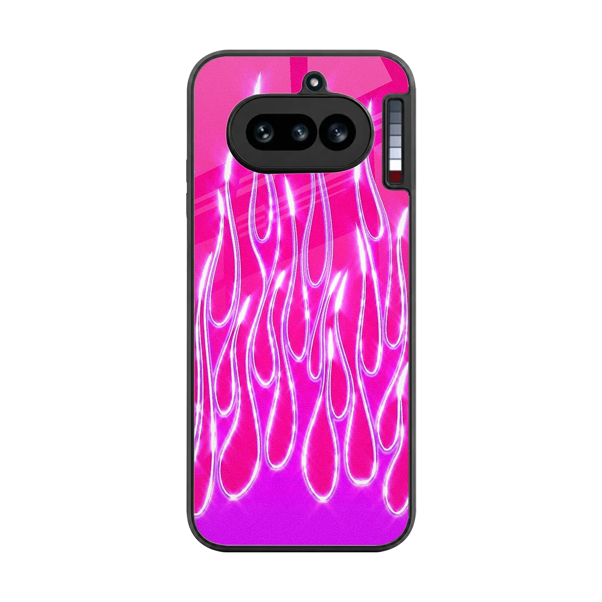 Flames Hot Pink back phone cover | glass case for nothing phone 4a