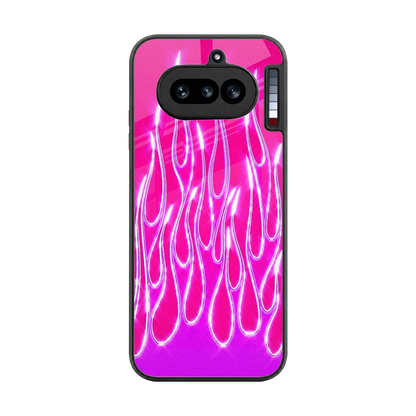 Flames Hot Pink back phone cover | glass case for nothing phone 4a