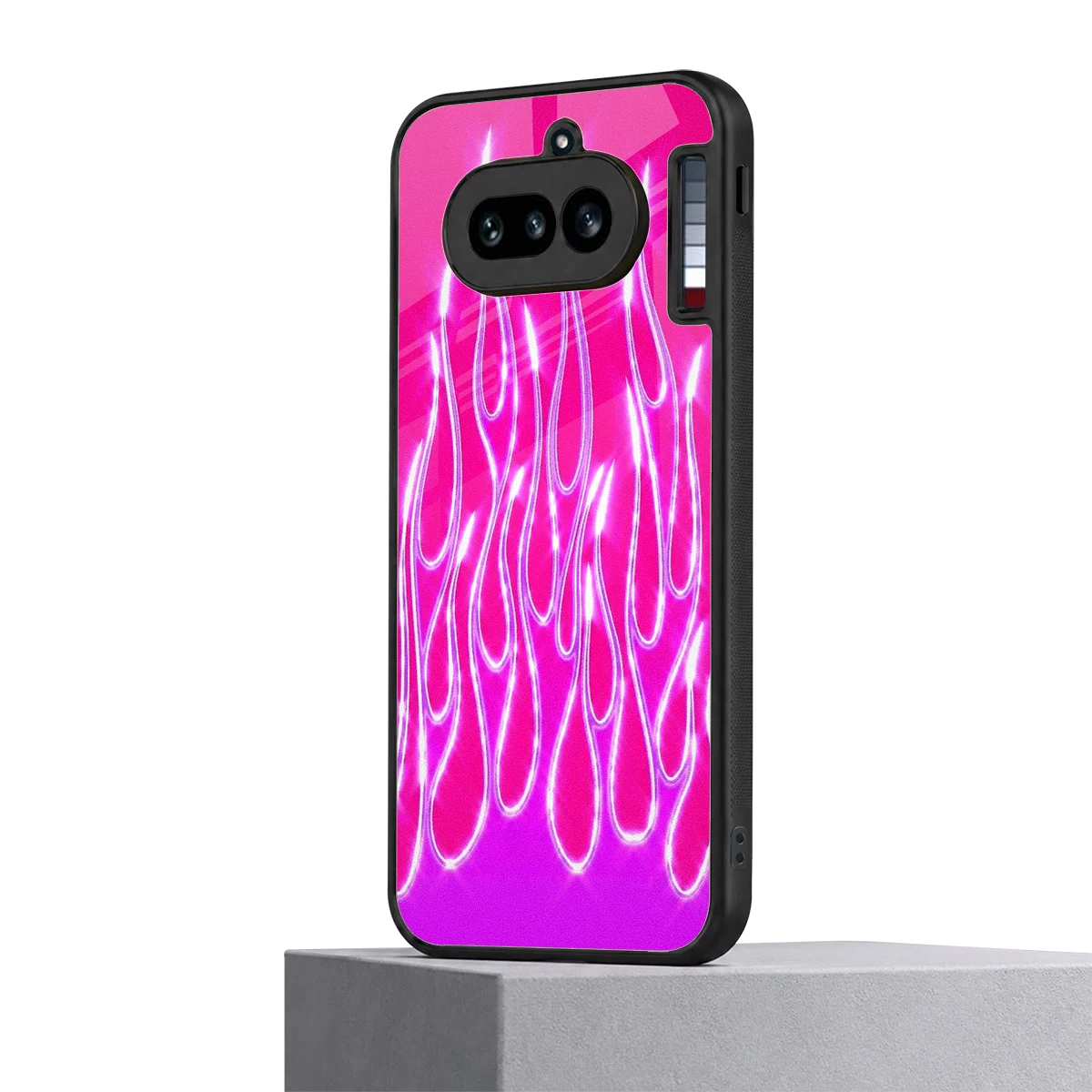 Flames Hot Pink nothing phone 4a mobile cover | shockproof glass phone case