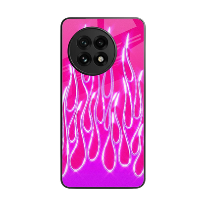 Flames Hot Pink back phone cover | glass case for oneplus 13r