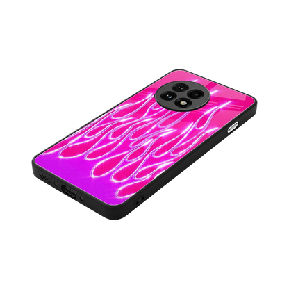 Flames Hot Pink stylish phone case for oneplus 13r | glossy glass and slim fit