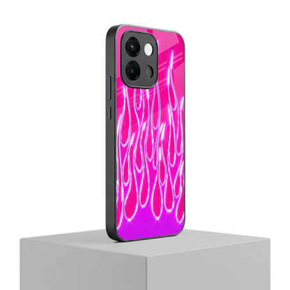 Flames Hot Pink oneplus 13s mobile cover | shockproof glass phone case