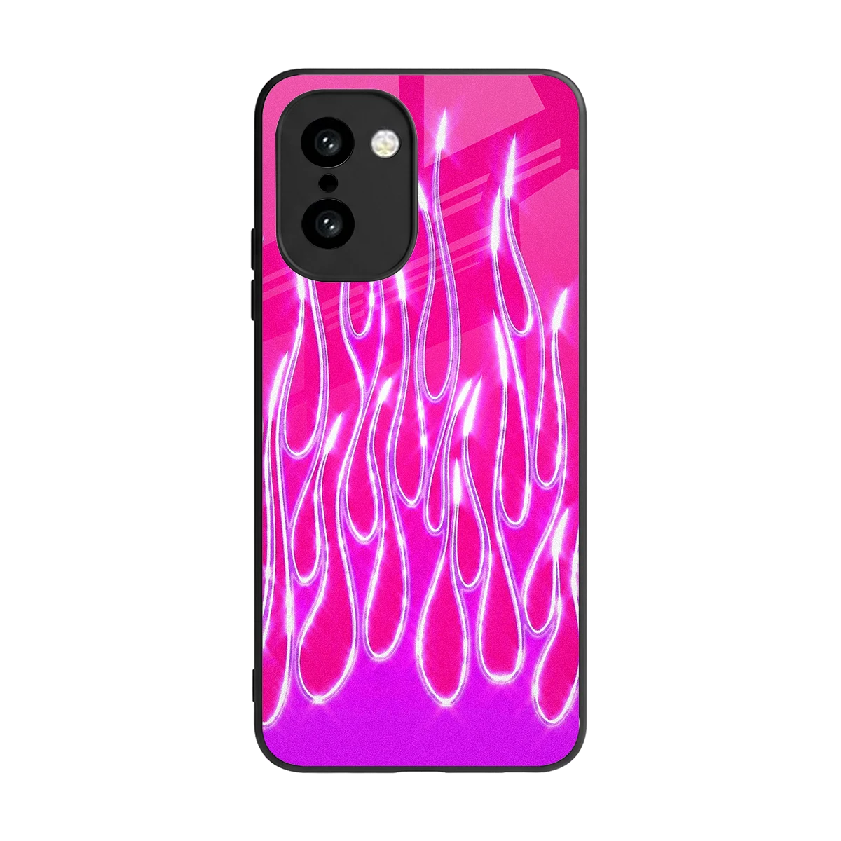 Flames Hot Pink back phone cover | glass case for oneplus 15r