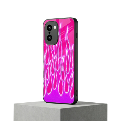 Flames Hot Pink oneplus 15r mobile cover | shockproof glass phone case