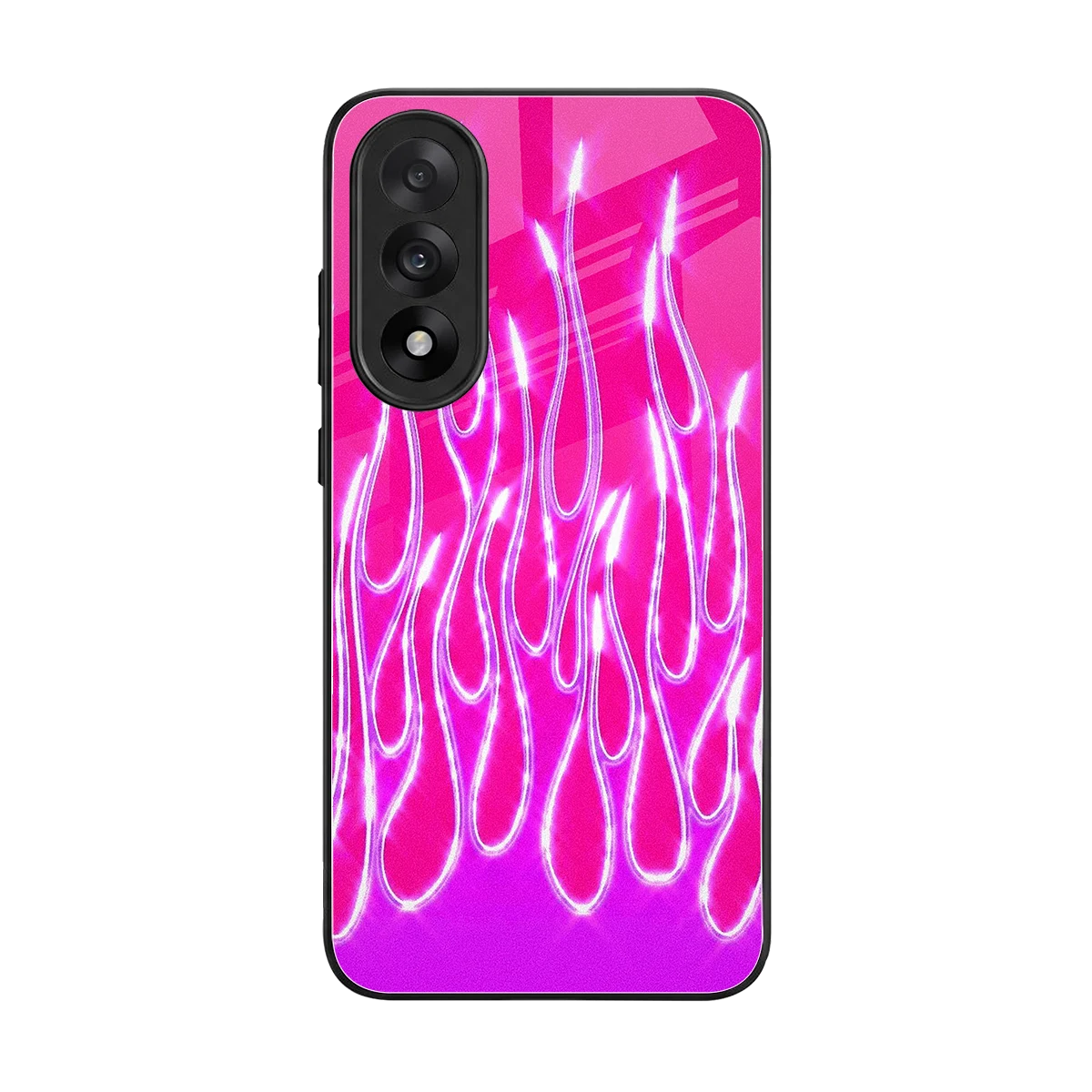 Flames Hot Pink back phone cover | glass case for oneplus nord 5