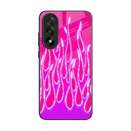 Flames Hot Pink back phone cover | glass case for oneplus nord 5