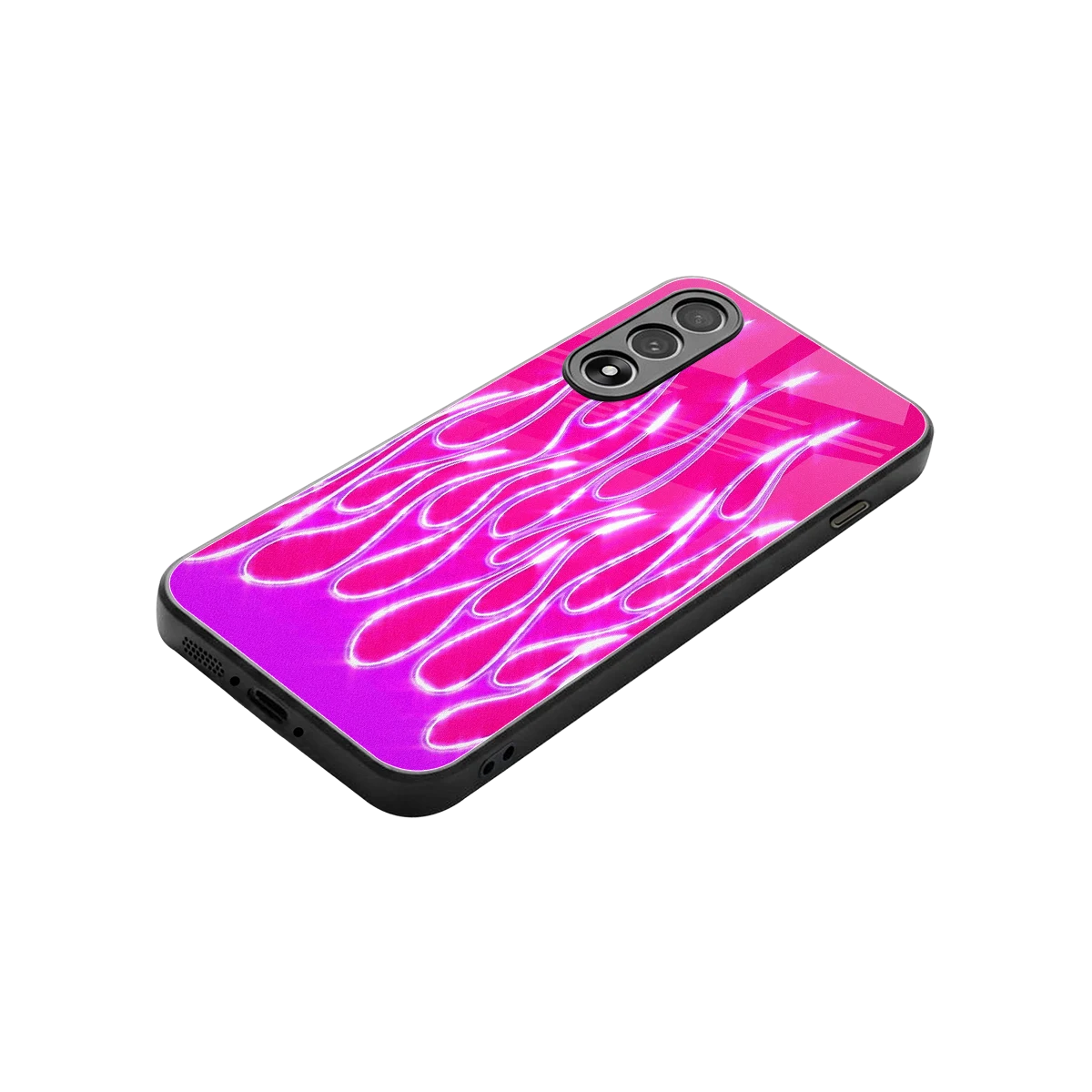 Flames Hot Pink stylish phone case for oneplus nord 5 | glossy glass and slim fit