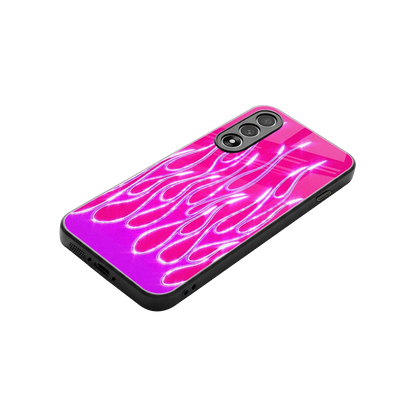 Flames Hot Pink stylish phone case for oneplus nord 5 | glossy glass and slim fit
