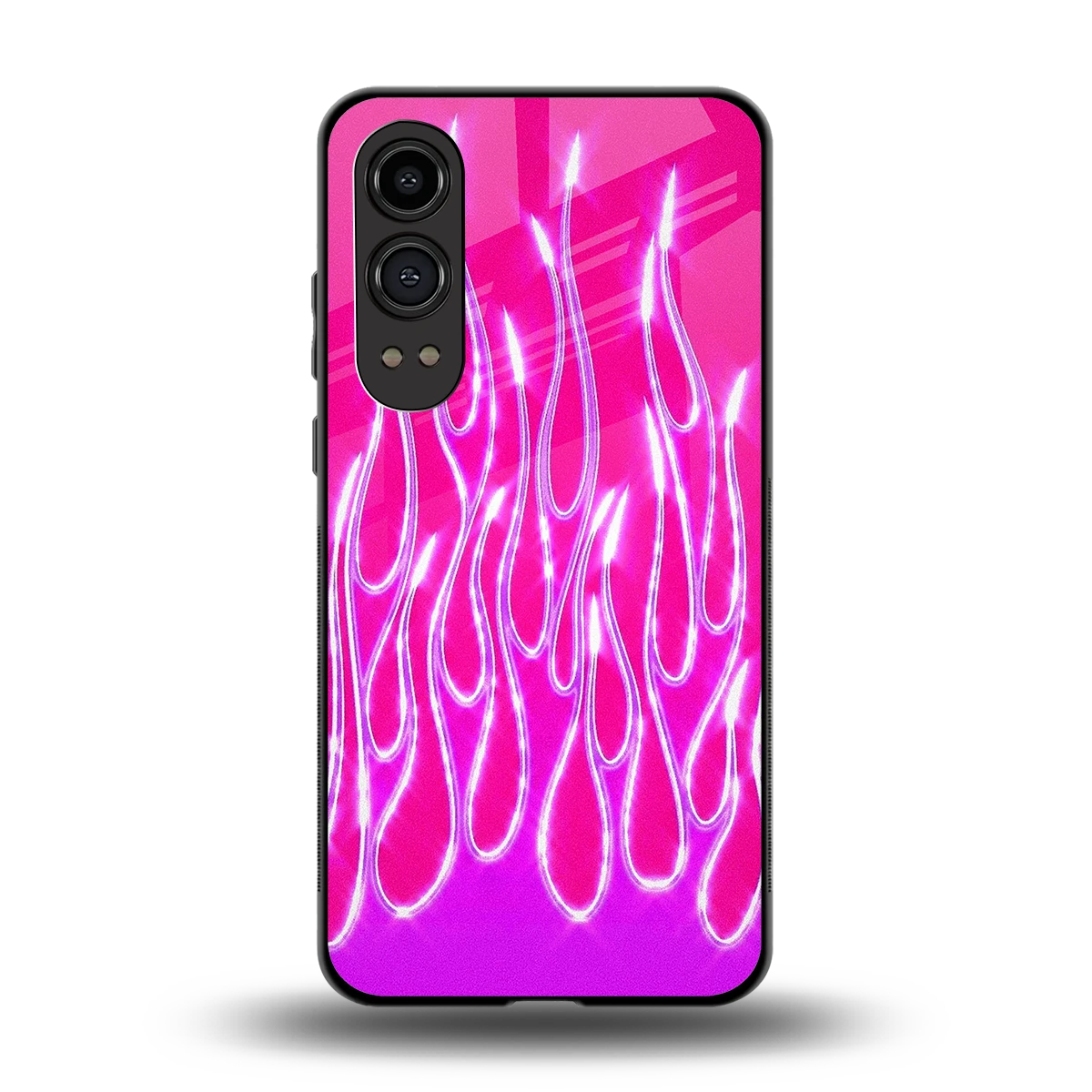 Flames Hot Pink back phone cover | glass case for oneplus nord ce 4 lite