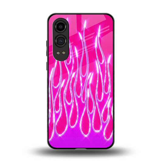 Flames Hot Pink back phone cover | glass case for oneplus nord ce 4 lite