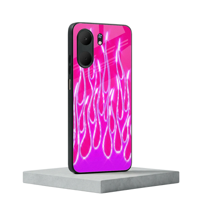 Flames Hot Pink oppo a5x 5g mobile cover | shockproof glass phone case