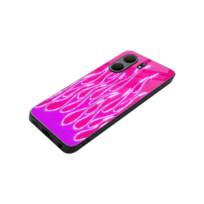 Flames Hot Pink stylish phone case for oppo a5x 5g | glossy glass and slim fit