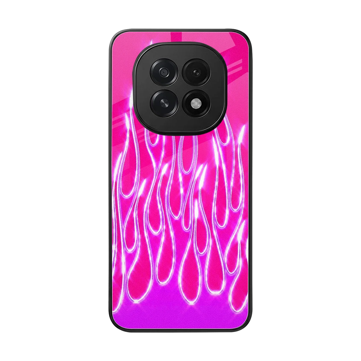 Flames Hot Pink back phone cover | glass case for oppo f29 5g