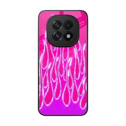 Flames Hot Pink back phone cover | glass case for oppo f29 5g