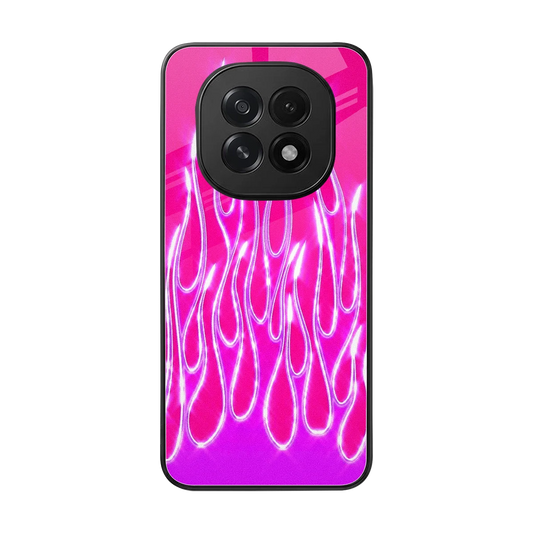 Flames Hot Pink back phone cover | glass case for oppo f29 5g